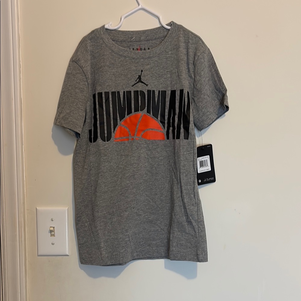 Jordan Gray and Orange Graphic Tee Short Sleeve